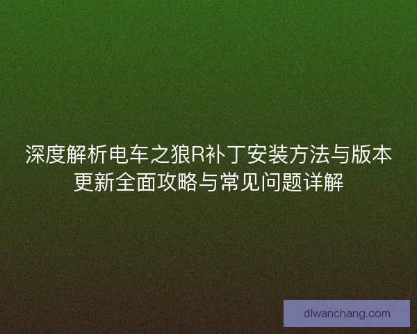 深度解析电车之狼R补丁安装方法与版本更新全面攻略与常见问题详解