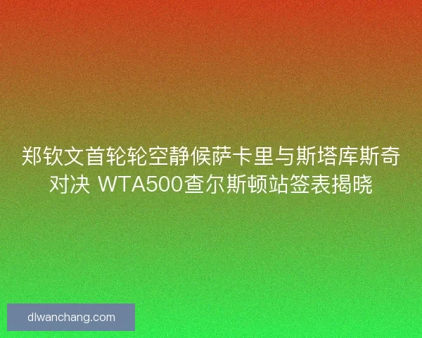 郑钦文首轮轮空静候萨卡里与斯塔库斯奇对决 WTA500查尔斯顿站签表揭晓